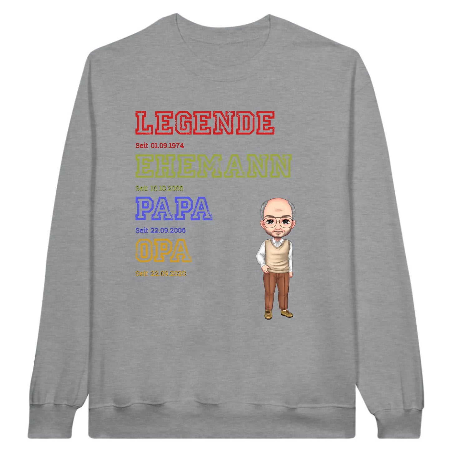 Ur-Oma, Ur-Opa, Papa, Mama, Legende, Familie - Individueller Pullover