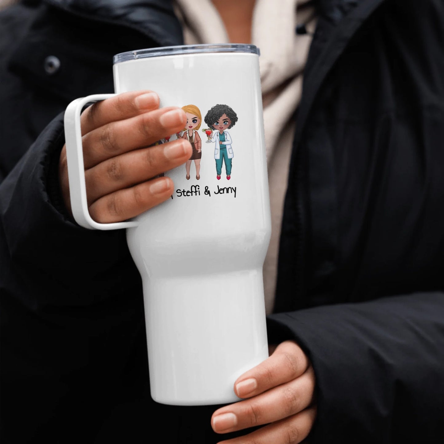 Besties, sister, friends - personalized thermal mug