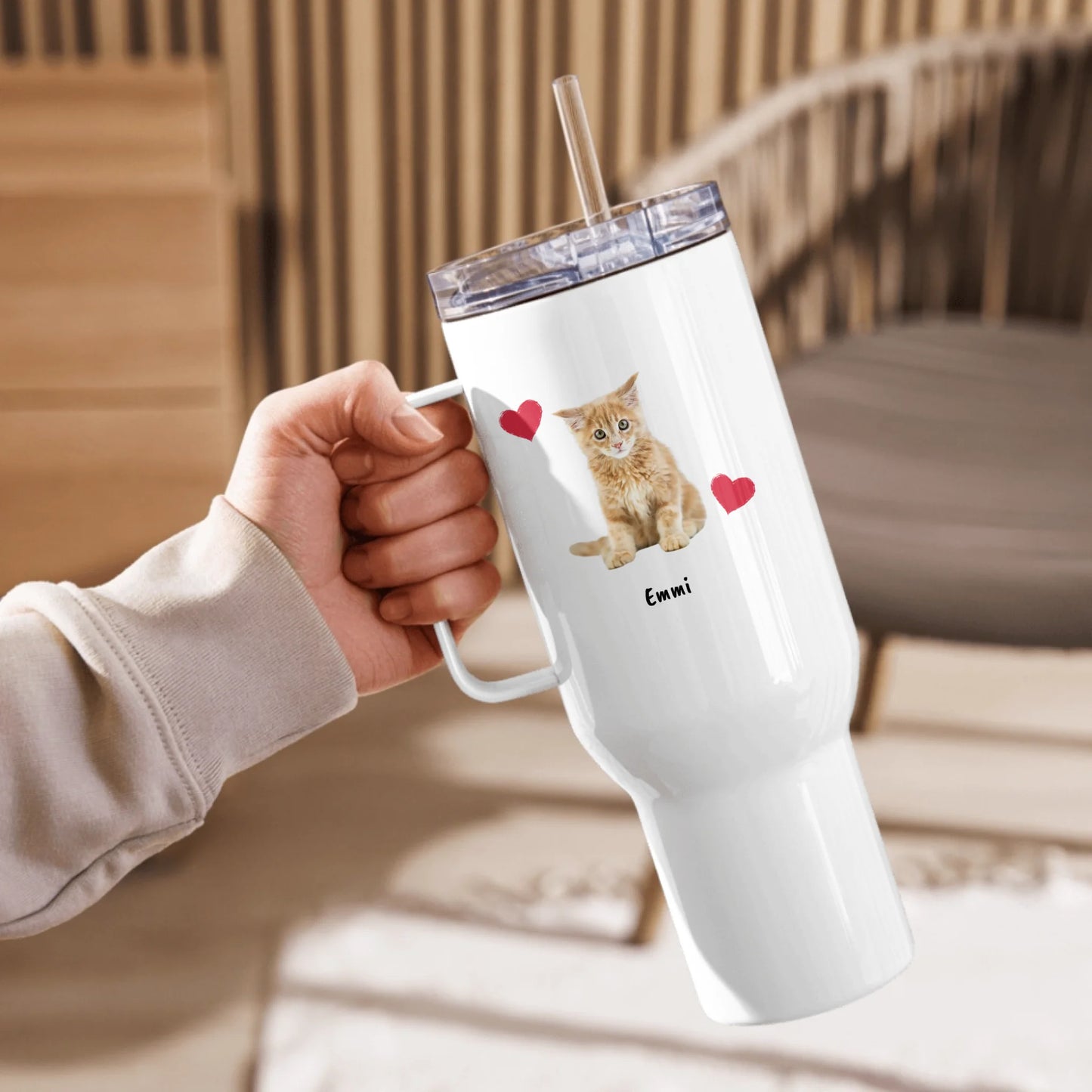 Cat photo without background - personalized thermal mug