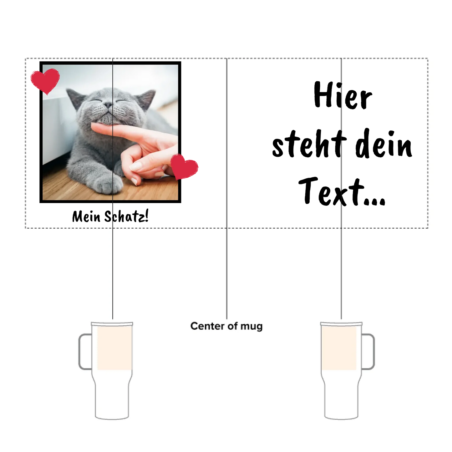 Letter monogram and name - personalized thermal mug