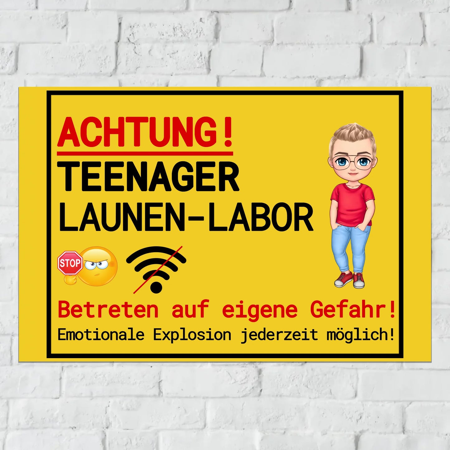 Personalisiertes Schild: Teenager Launen Labor für Jugendliche, Teenager - individuelles Schild | Personalize Palace