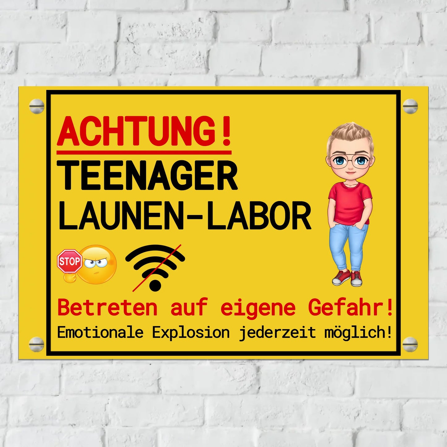 Personalisiertes Schild: Teenager Launen Labor für Jugendliche, Teenager - individuelles Schild | Personalize Palace