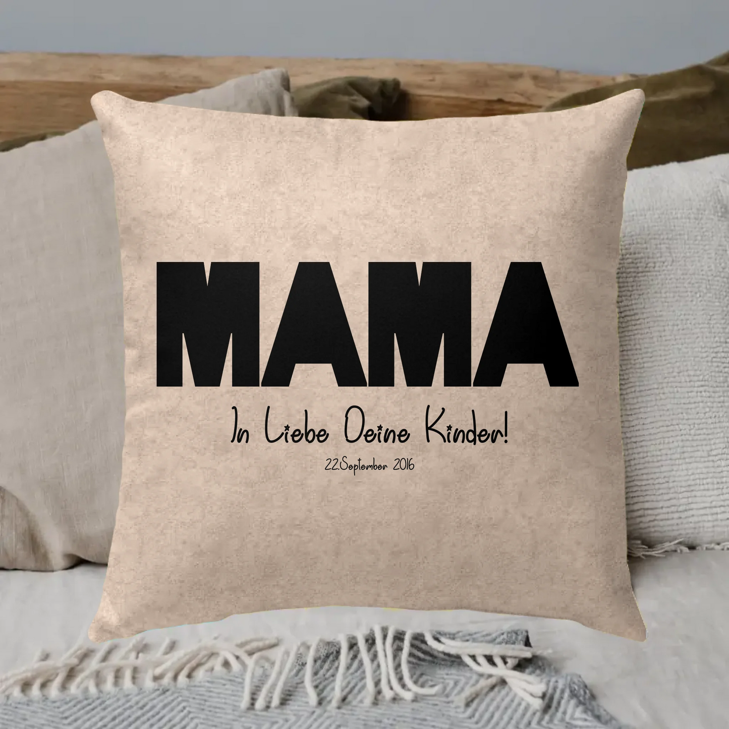 Photo letters: Mom, Dad, Grandma, Grandpa - Personalized pillow
