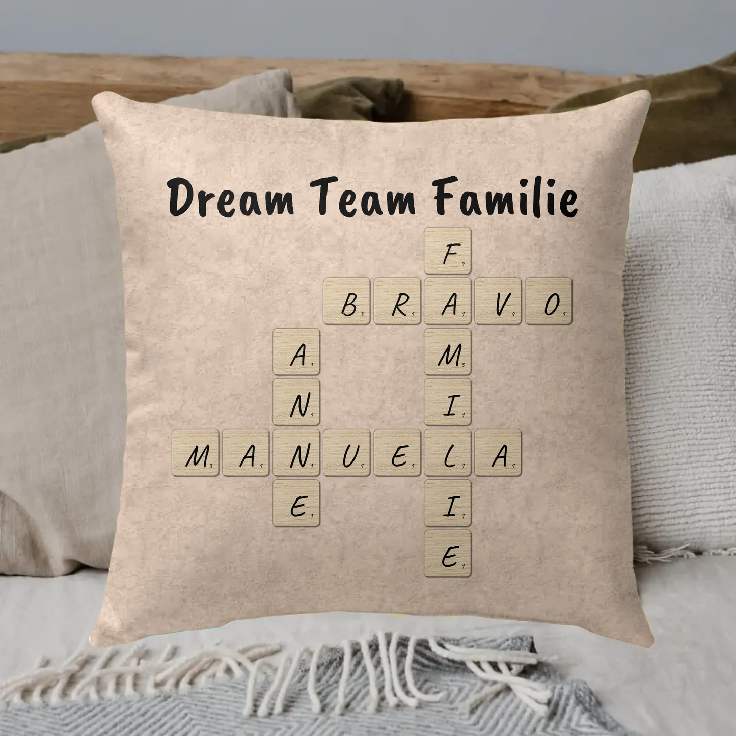 Photo letters: Mom, Dad, Grandma, Grandpa - Personalized pillow