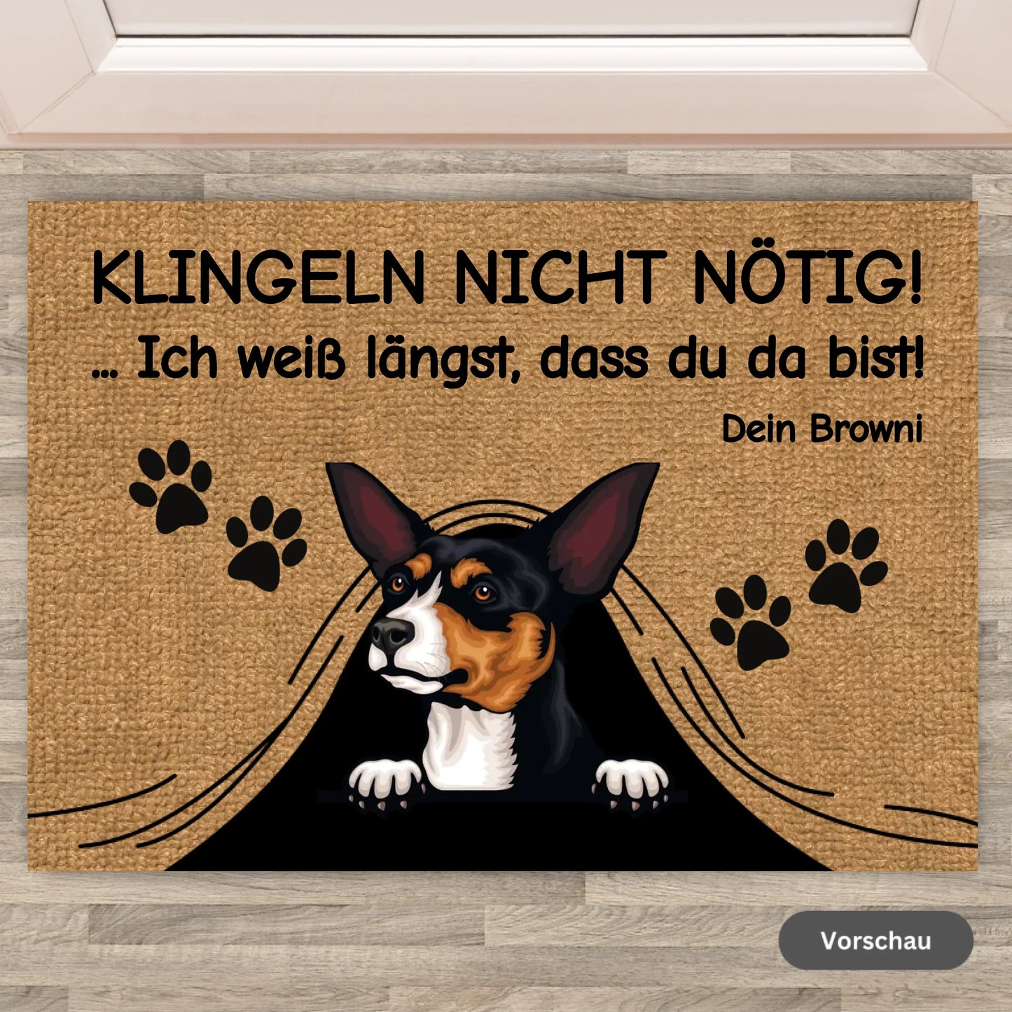 No need to ring the bell - Personalized doormat