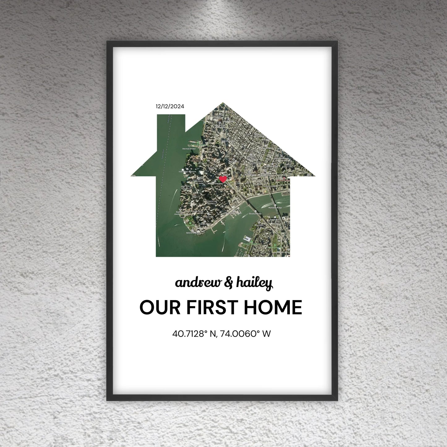 Unser erstes Zuhause - individuelles Stadtkarten-Poster | Personalize Palace