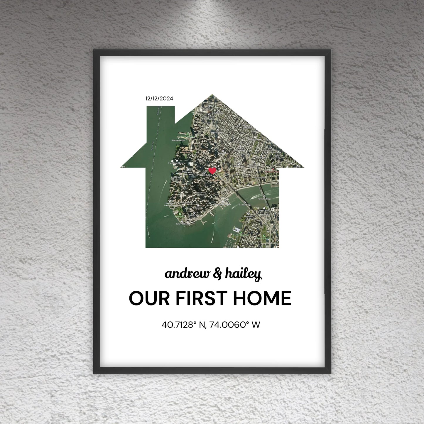 Unser erstes Zuhause - individuelles Stadtkarten-Poster | Personalize Palace