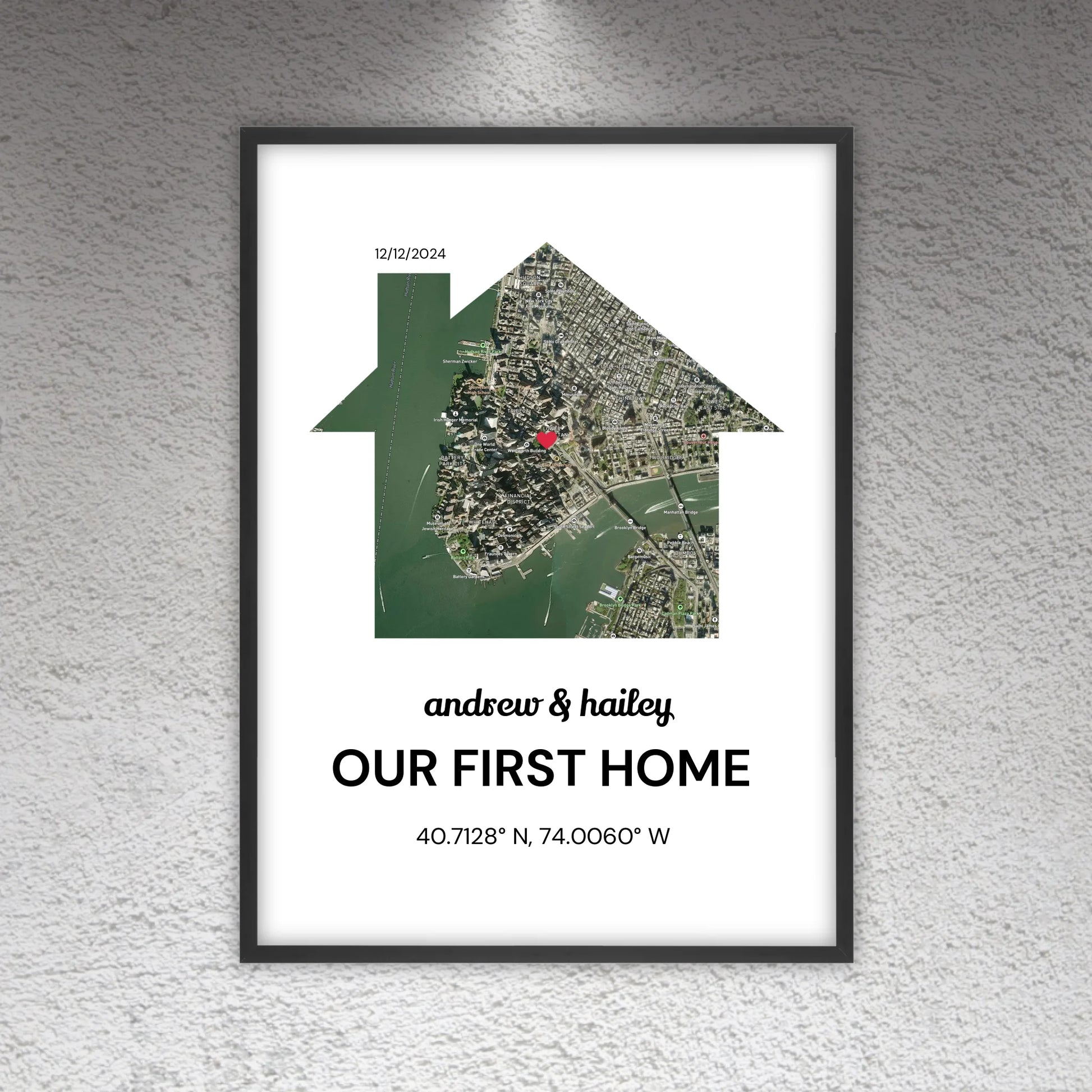 Unser erstes Zuhause - individuelles Stadtkarten-Poster | Personalize Palace