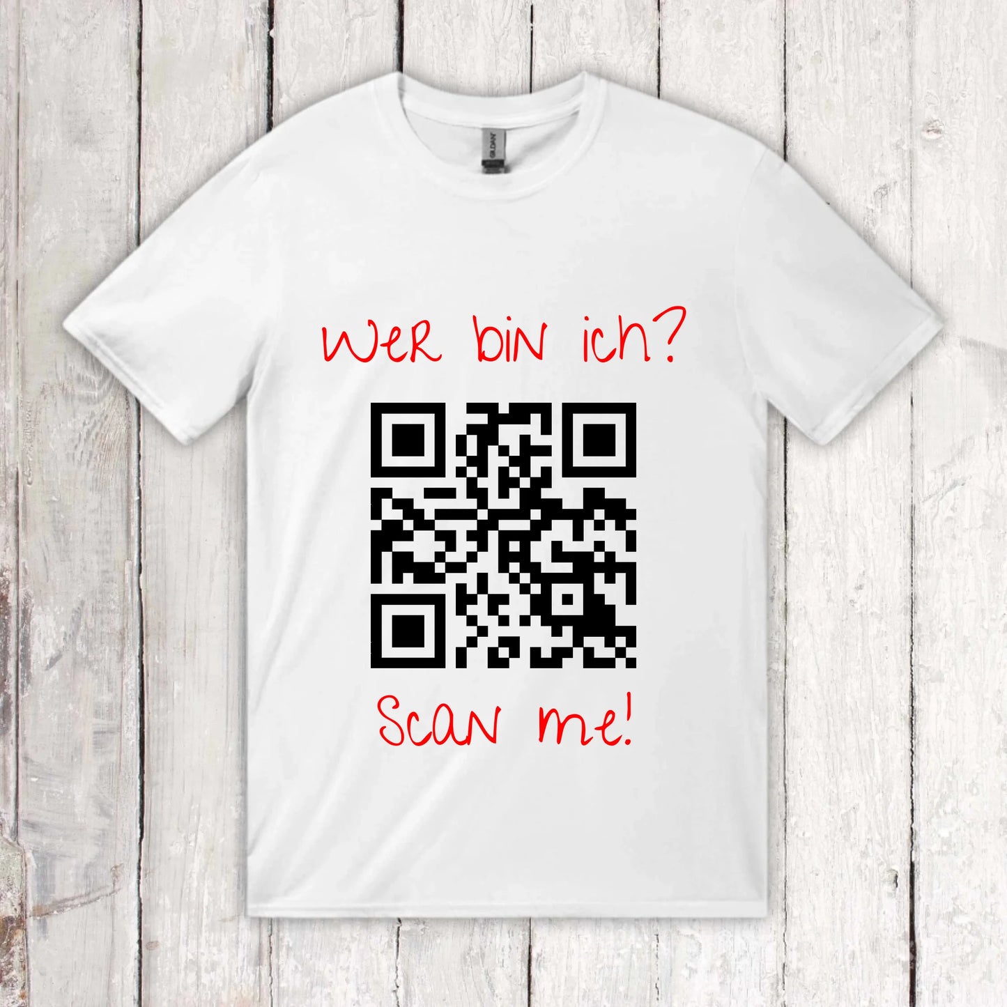 Your QR code | barcode with text - personalized T-shirt