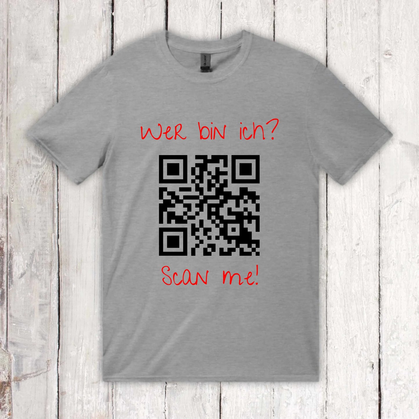 Your QR code | barcode with text - personalized T-shirt