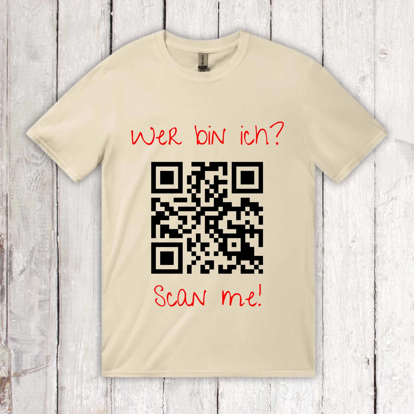Your QR code | barcode with text - personalized T-shirt