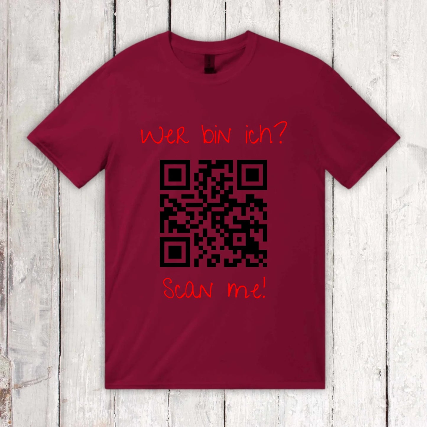 Your QR code | barcode with text - personalized T-shirt