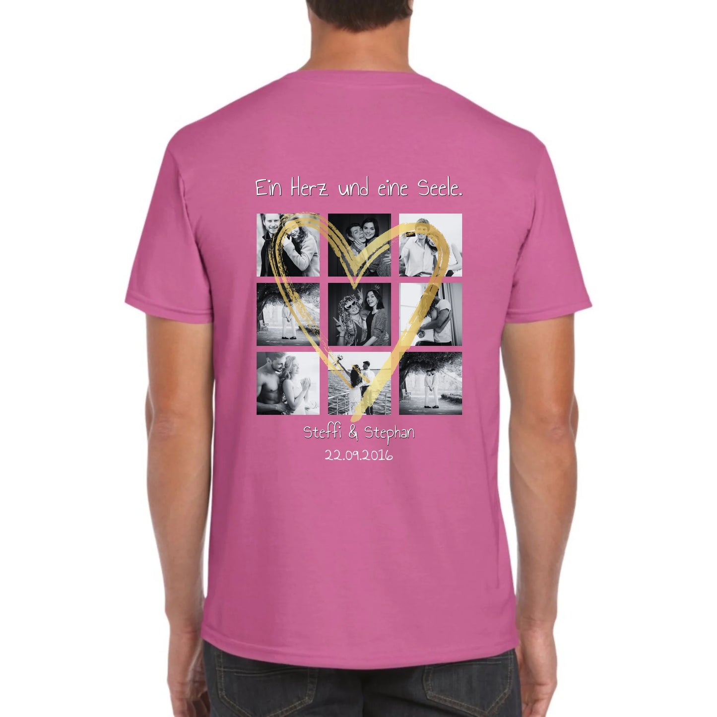 Personalisiertes T-Shirt: Foto Collage mit 9 Fotos und Text - individuelles T-Shirt | Personalize Palace