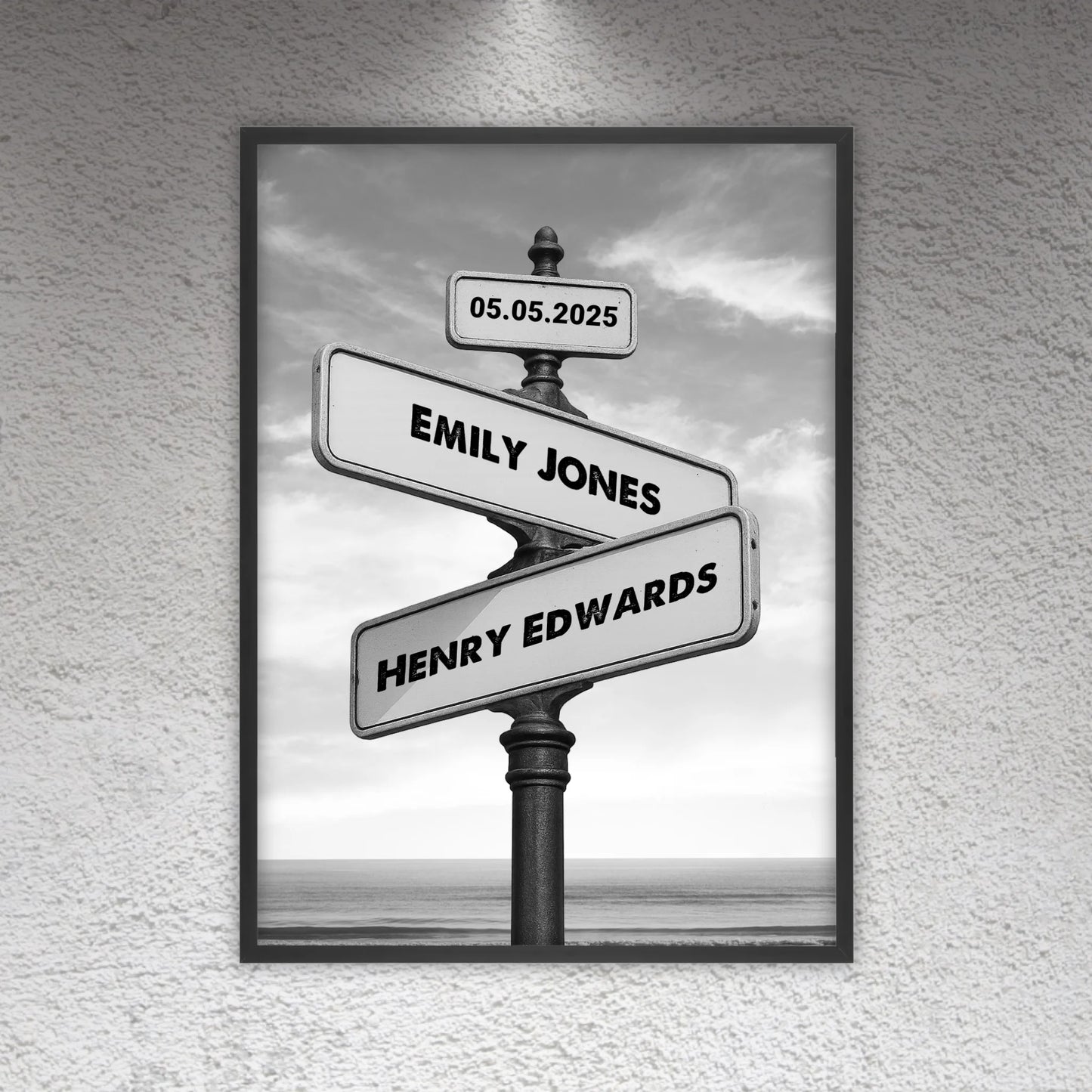 Straßenschild, Wegweiser für Verliebte - individuelle Leinwand | Personalize Palace