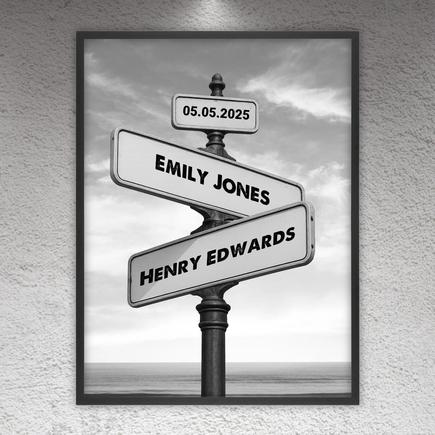 Straßenschild, Wegweiser für Verliebte - individuelle Leinwand | Personalize Palace
