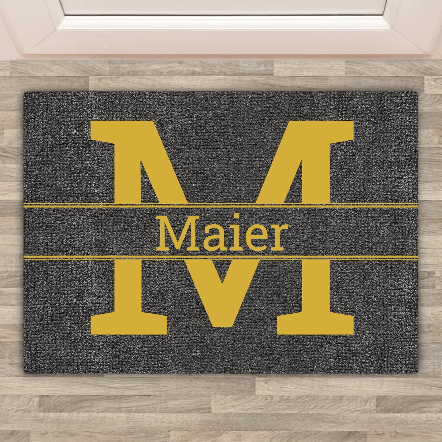 Personalisierte Fußmatte: Monogramm, Initialen mit Familiennamen- individuelle Fußmatte | Personalize Palace