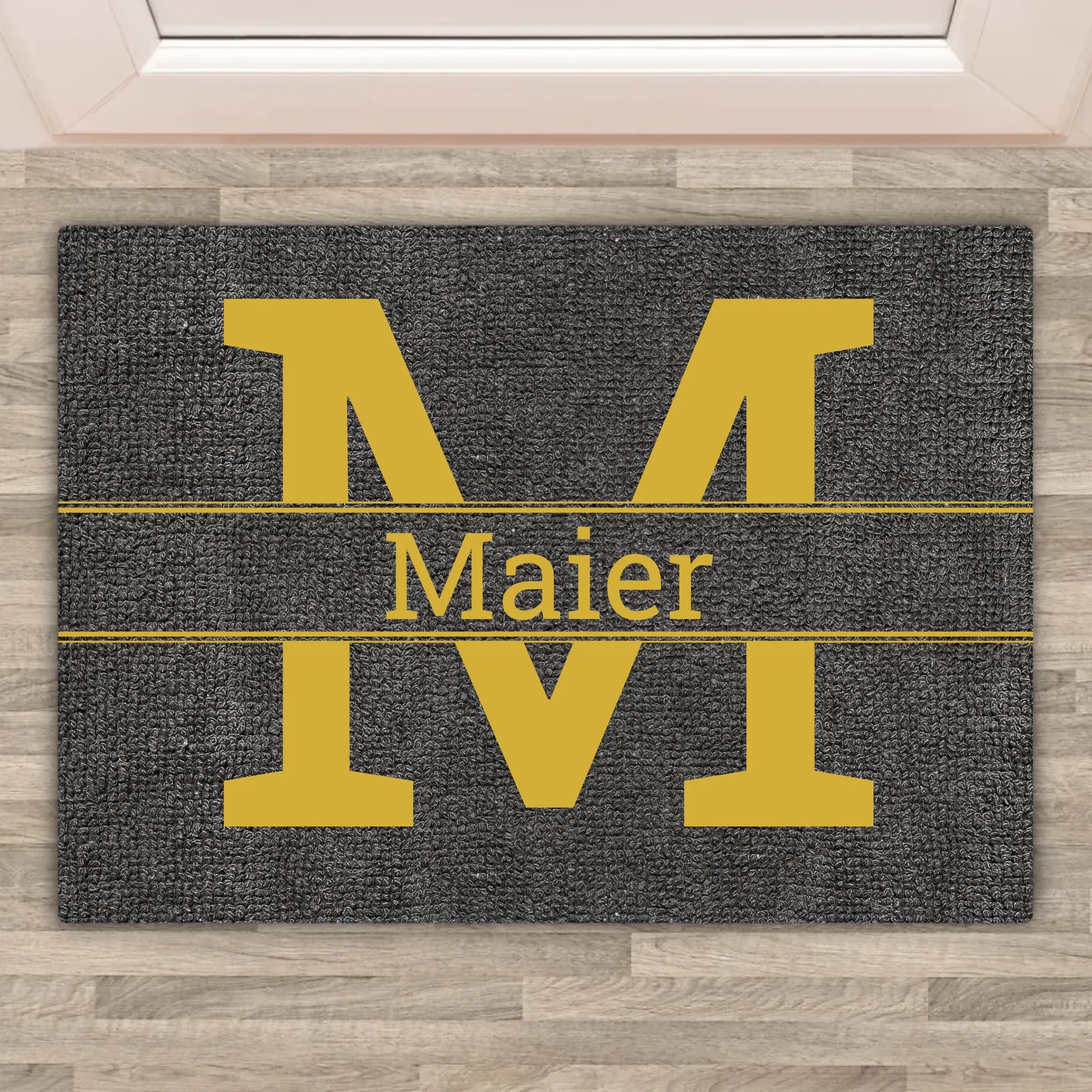 Personalisierte Fußmatte: Monogramm, Initialen mit Familiennamen- individuelle Fußmatte | Personalize Palace