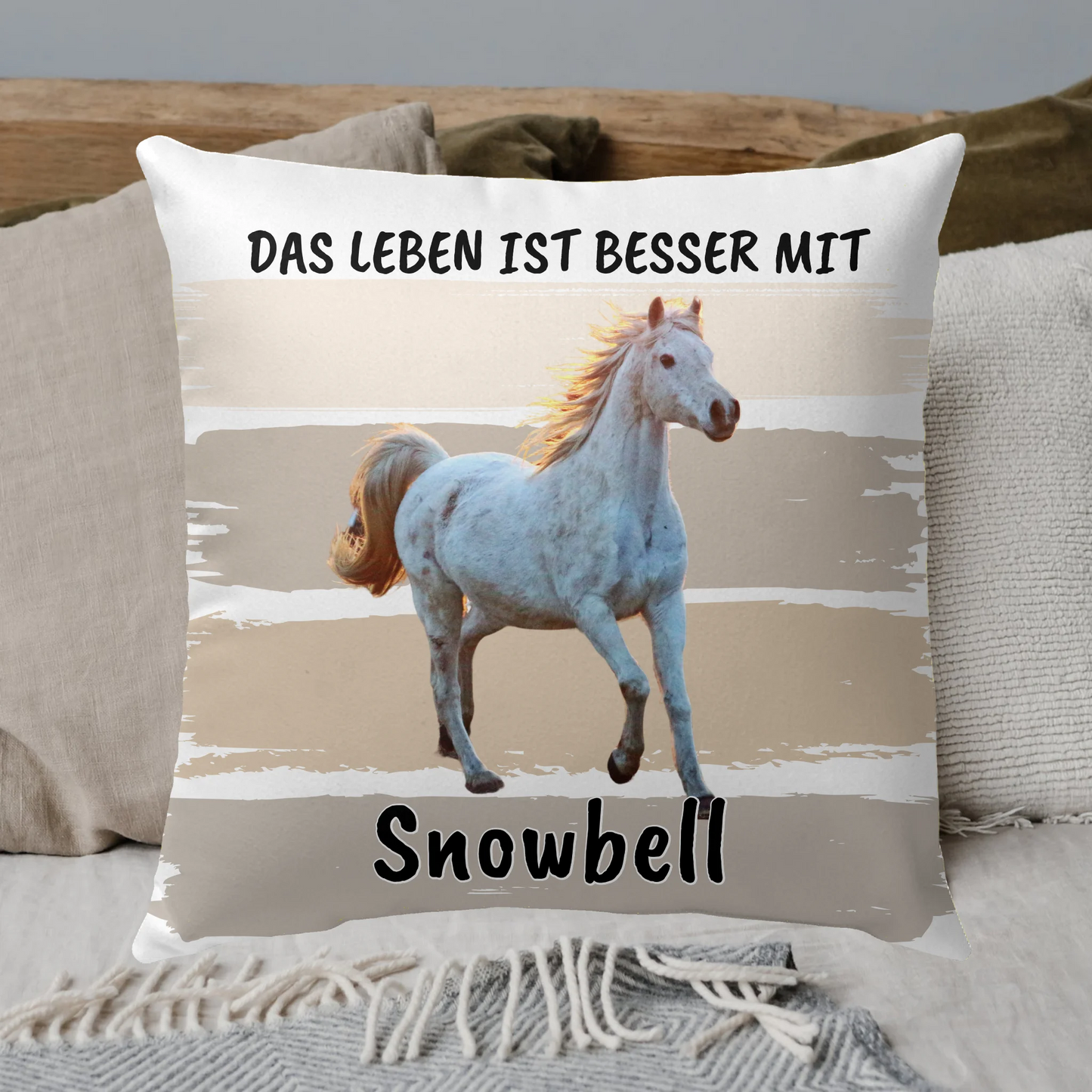 personalized horse photo cushion