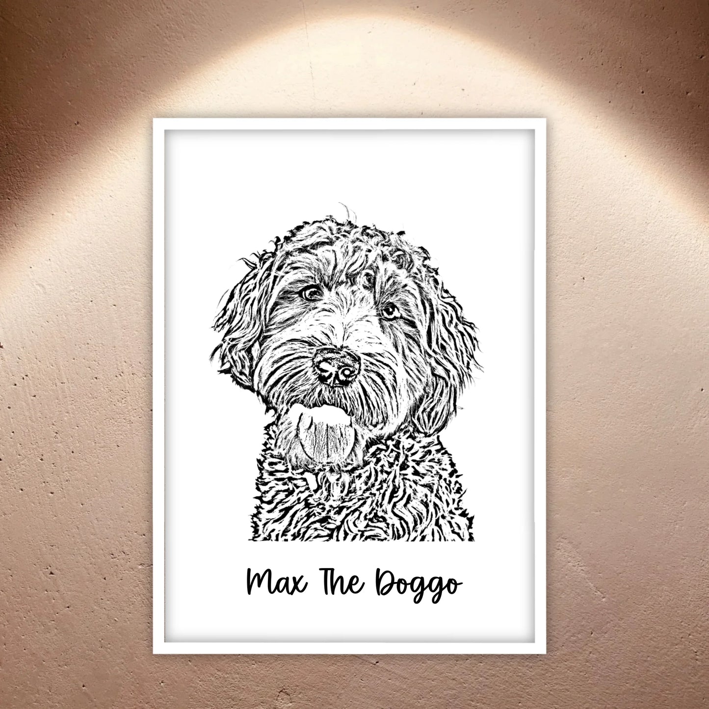 A hand-drawn outline image of your pet - personalized canvas