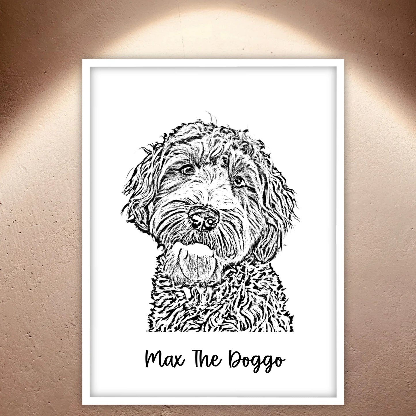 A hand-drawn outline image of your pet - personalized canvas