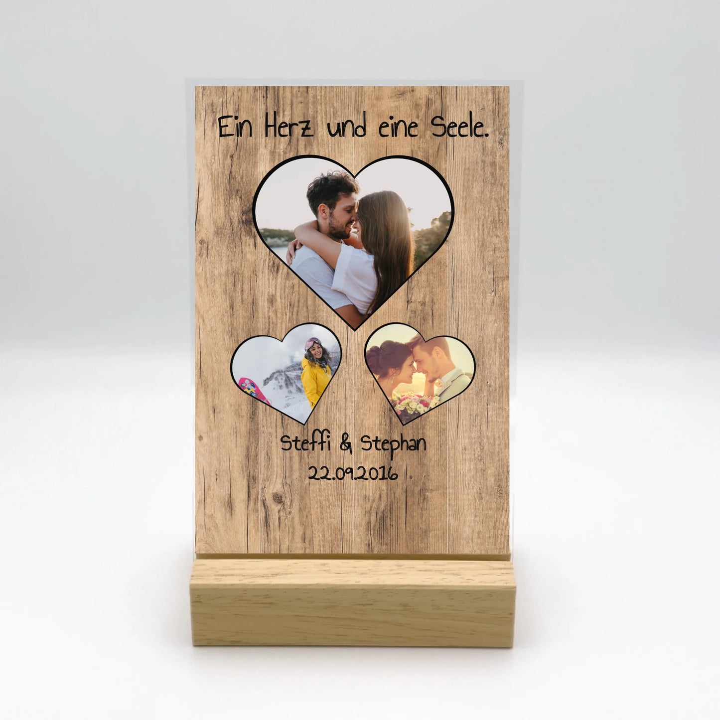 Your personalized photo light in cartoon design - Individual acrylic glass with stand