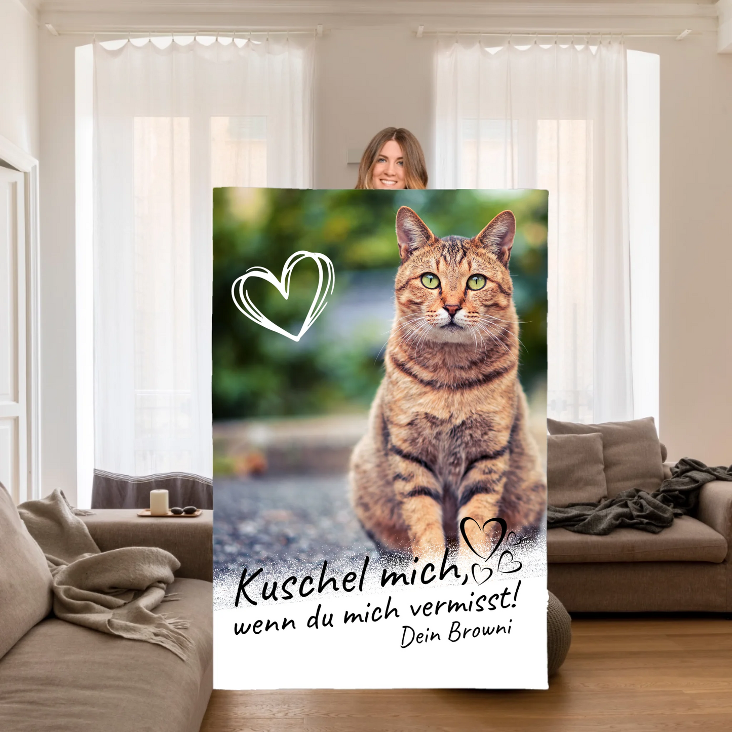 Cat blanket | If you miss me - Personalized photo blanket