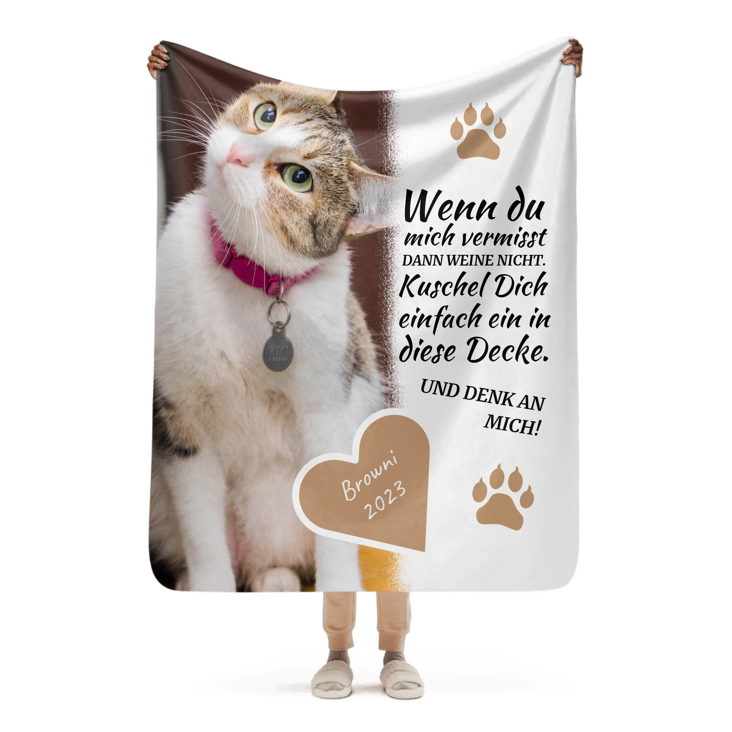 Personalisierte Decke: Katzendecke | Wenn du mich vermisst - Individuelle Fotodecke | Personalize Palace