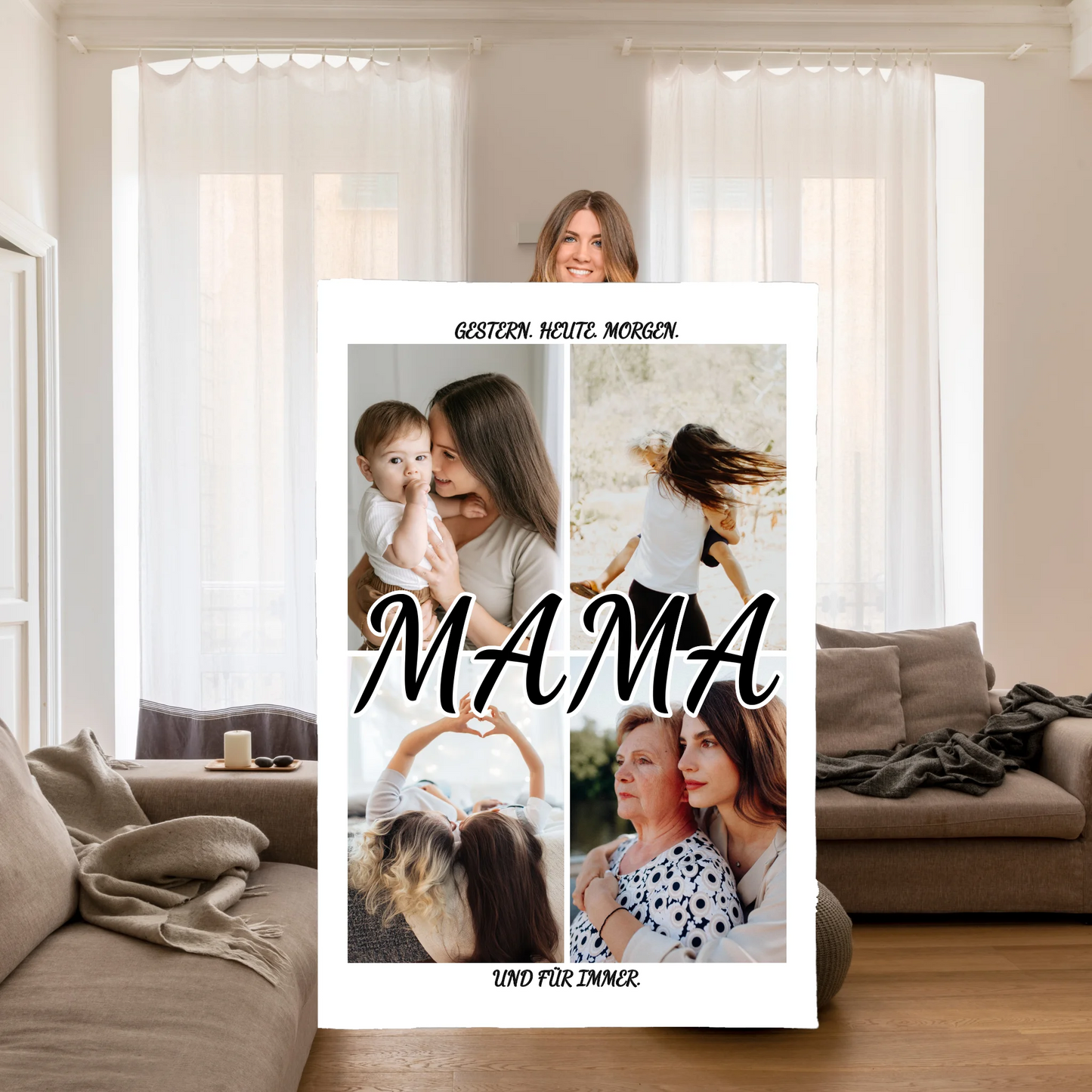 Couple and family photo blanket with up to 5 photos