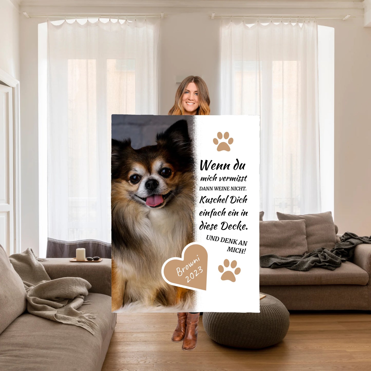 Photo Heart Blanket with your photos - Personalized cuddly blanket