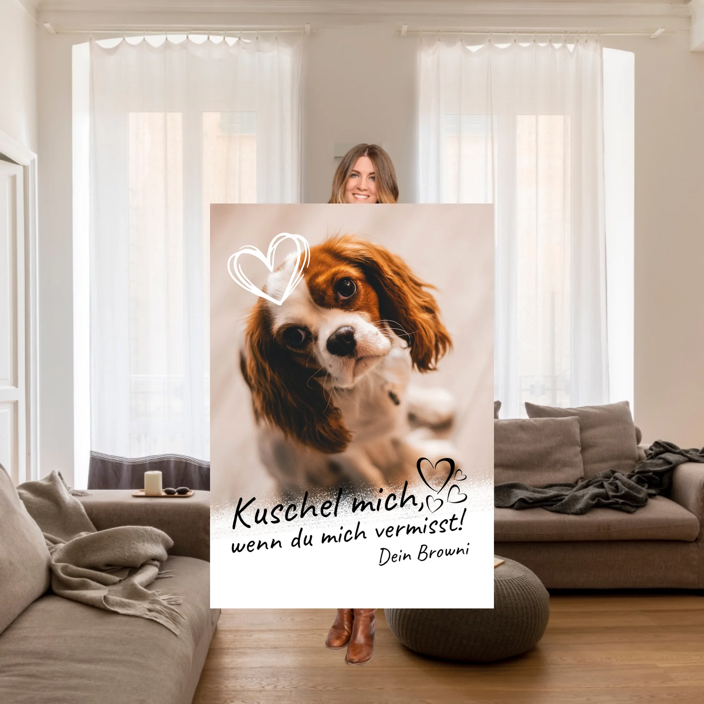 Photo Heart Blanket with your photos - Personalized cuddly blanket