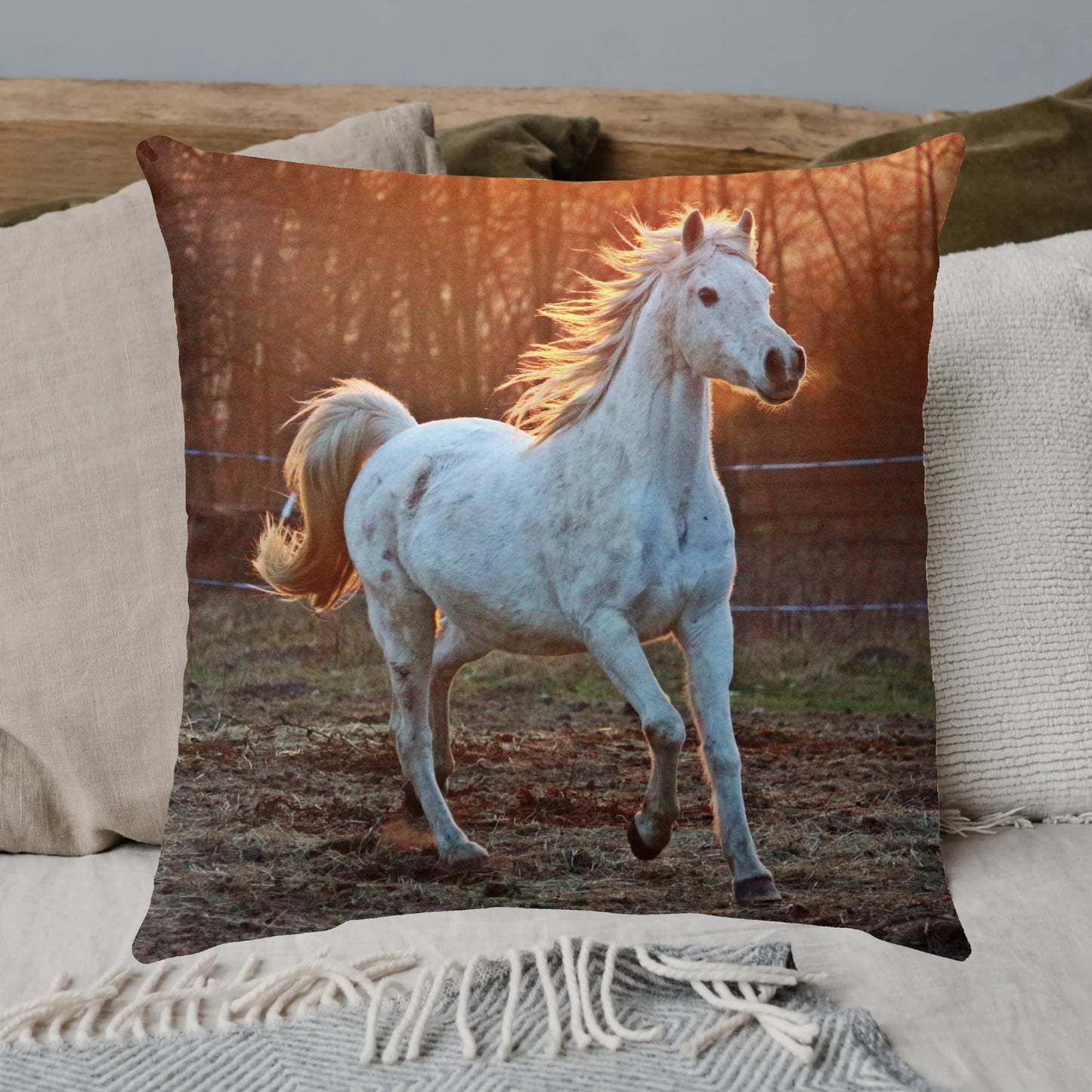 personalized horse photo cushion