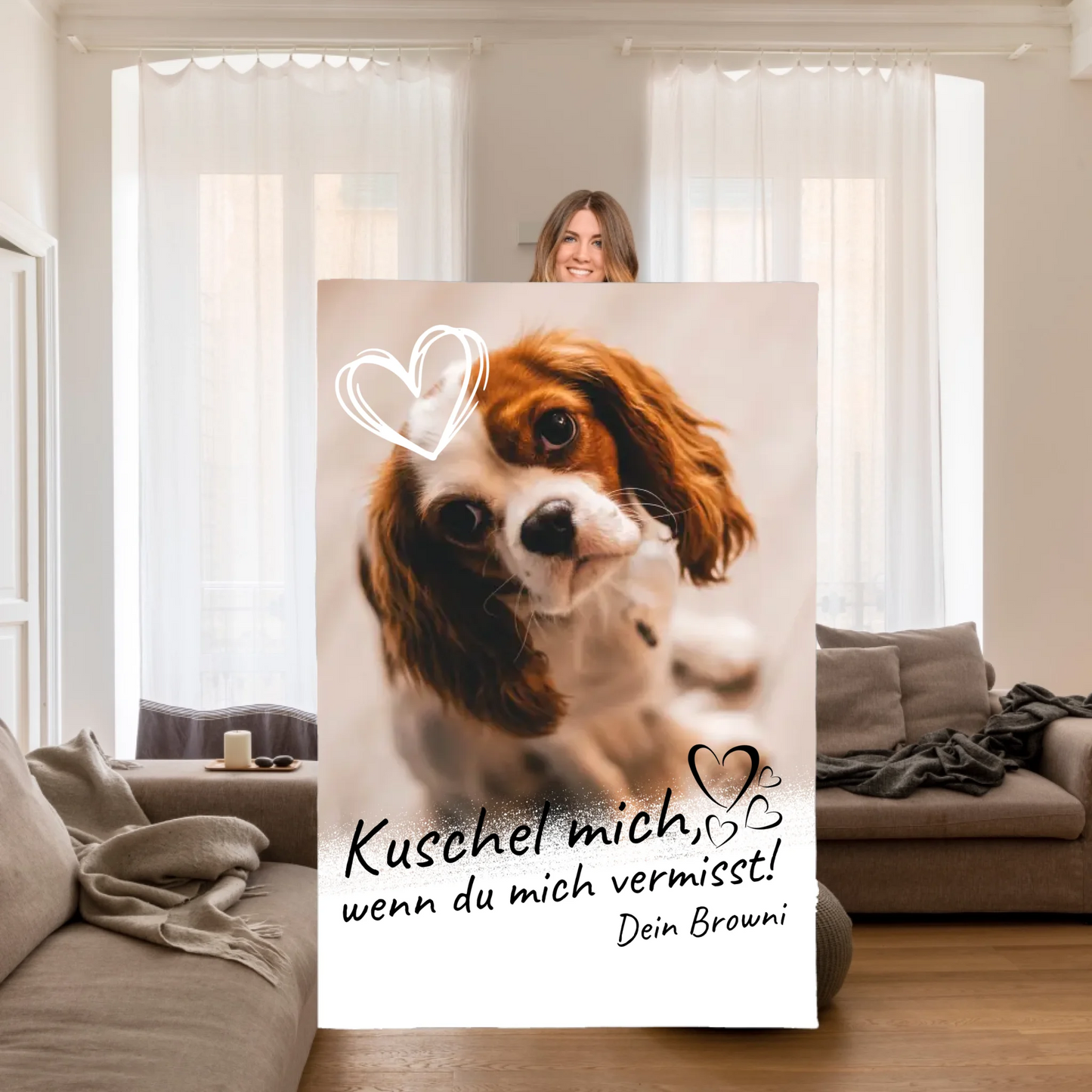 Hug me if you miss me - personalized premium photo pillow