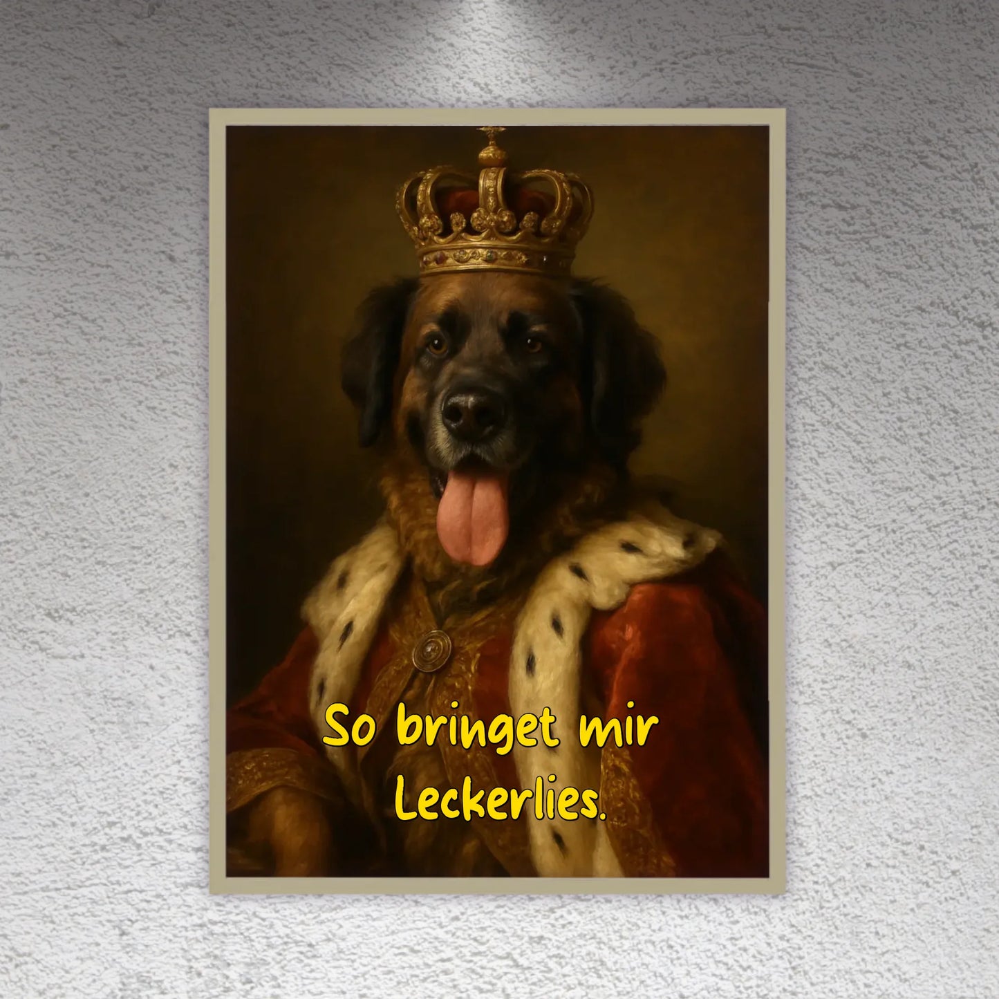 Your pet photo as a royal painting - personalized poster with frame