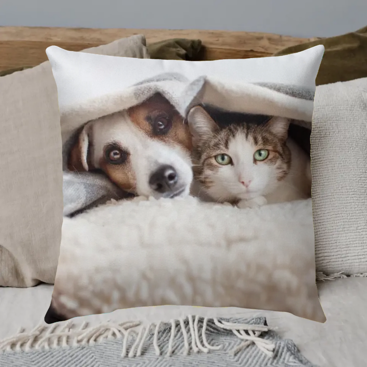 Cat cushion "When you miss me" - personalized premium photo cushion