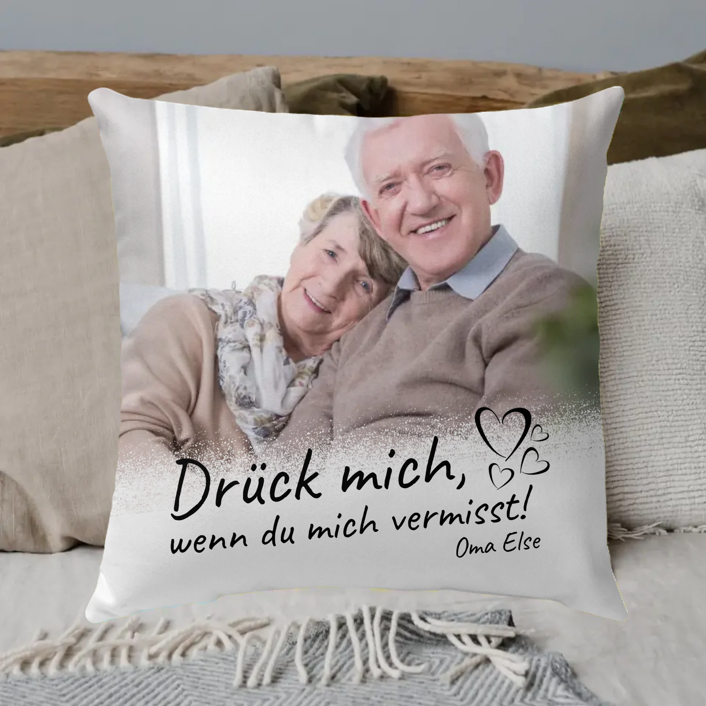 Personalisierte Decke: Trauerspruch mit Foto - Erinnerungsstück für Verstorbene - Individuelle Decke | Personalize Palace