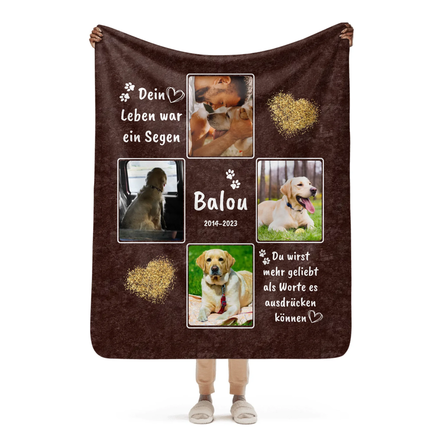 Personalisierte Decke: Trauerspruch Decke als Andenken an deine Fellnase - Individuelle Decke | Personalize Palace