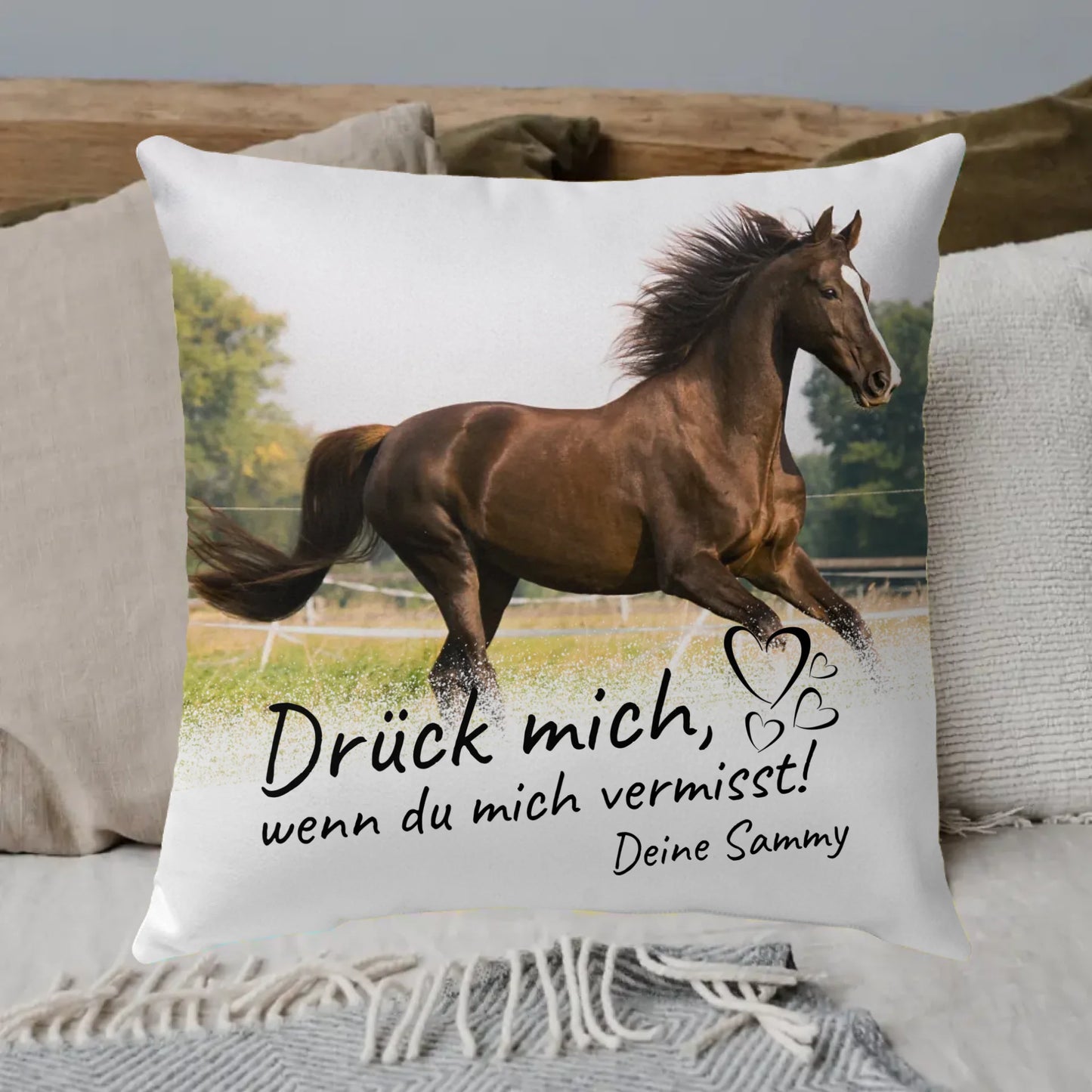 If you miss me - personalized horse photo blanket