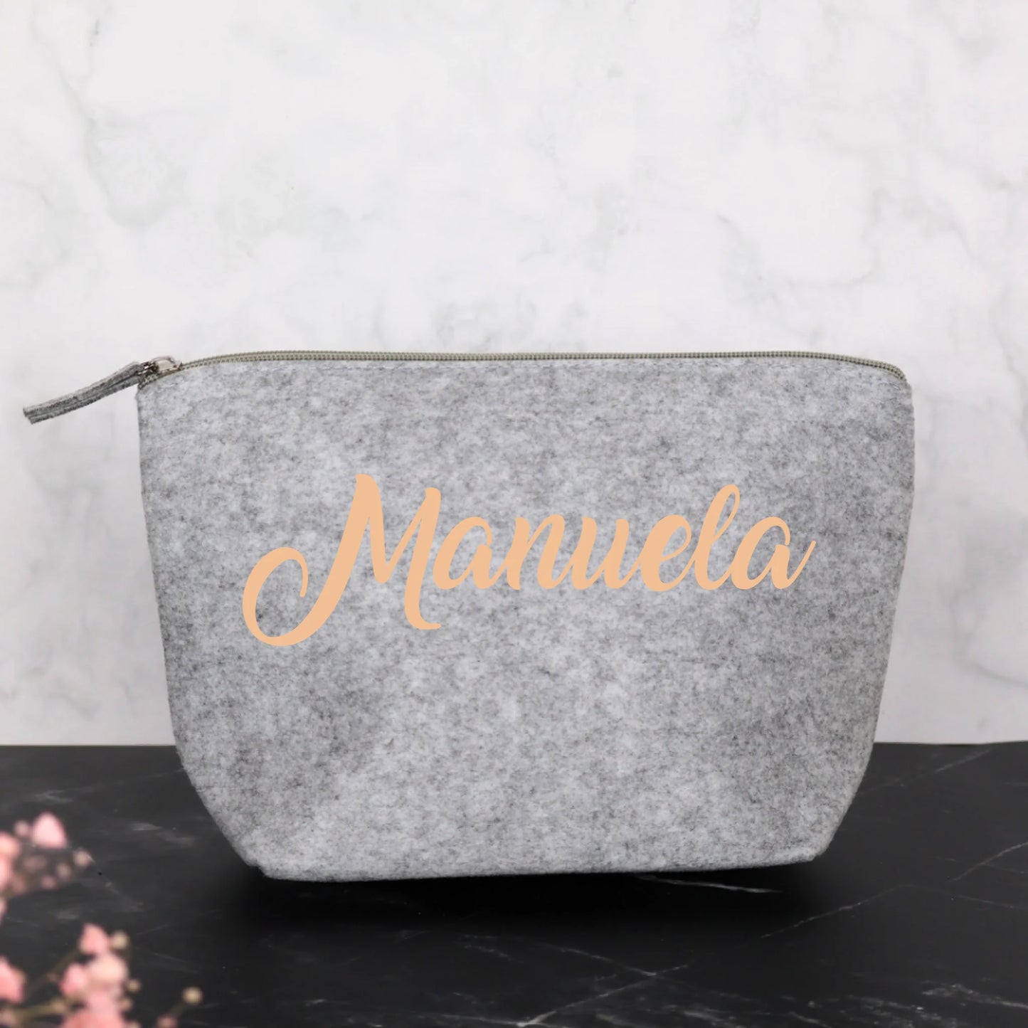 Dein Name oder Text - Individuelle Filz Kosmetiktasche | Personalize Palace