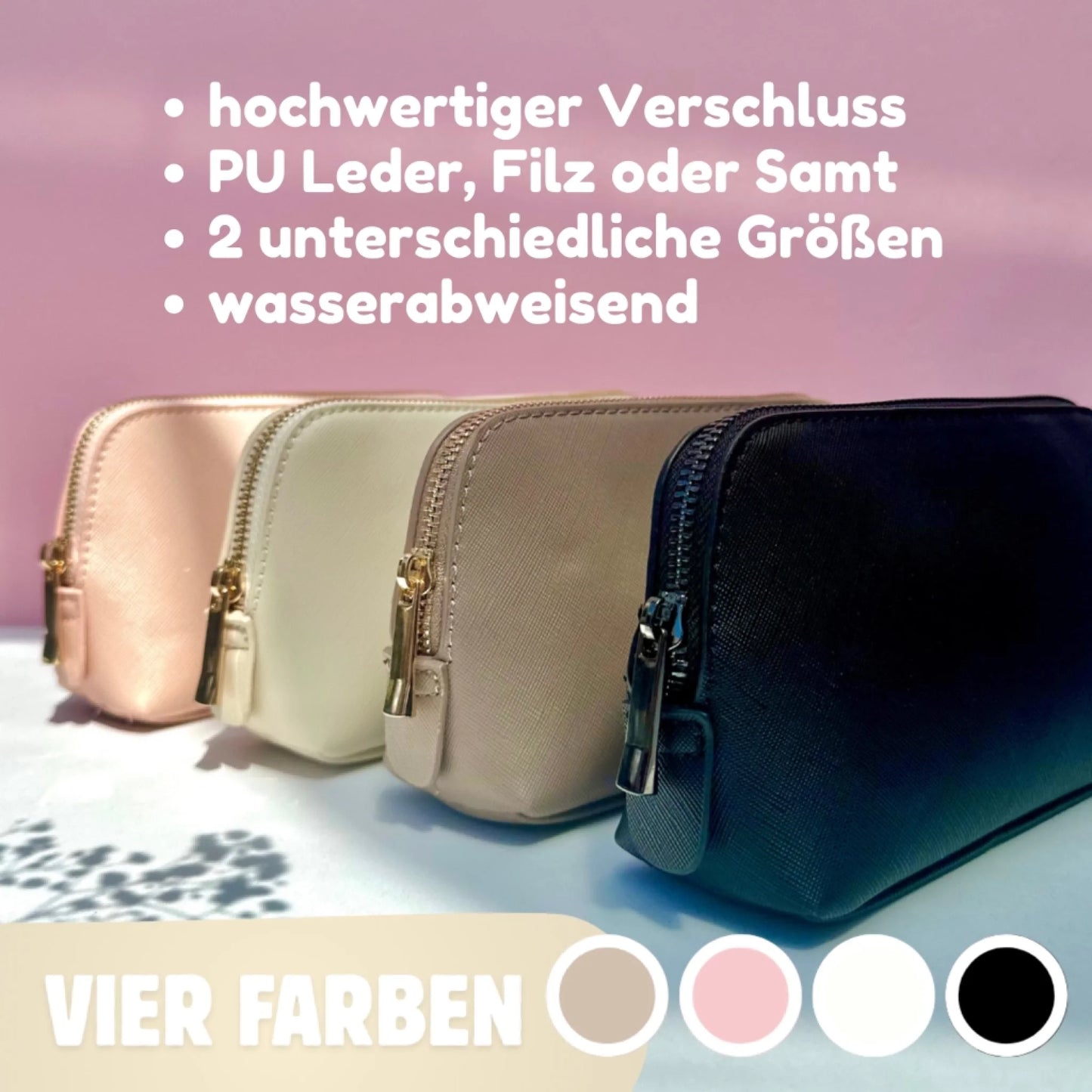 Initial mit Name - Individuelle Samt Kosmetiktasche | Personalize Palace