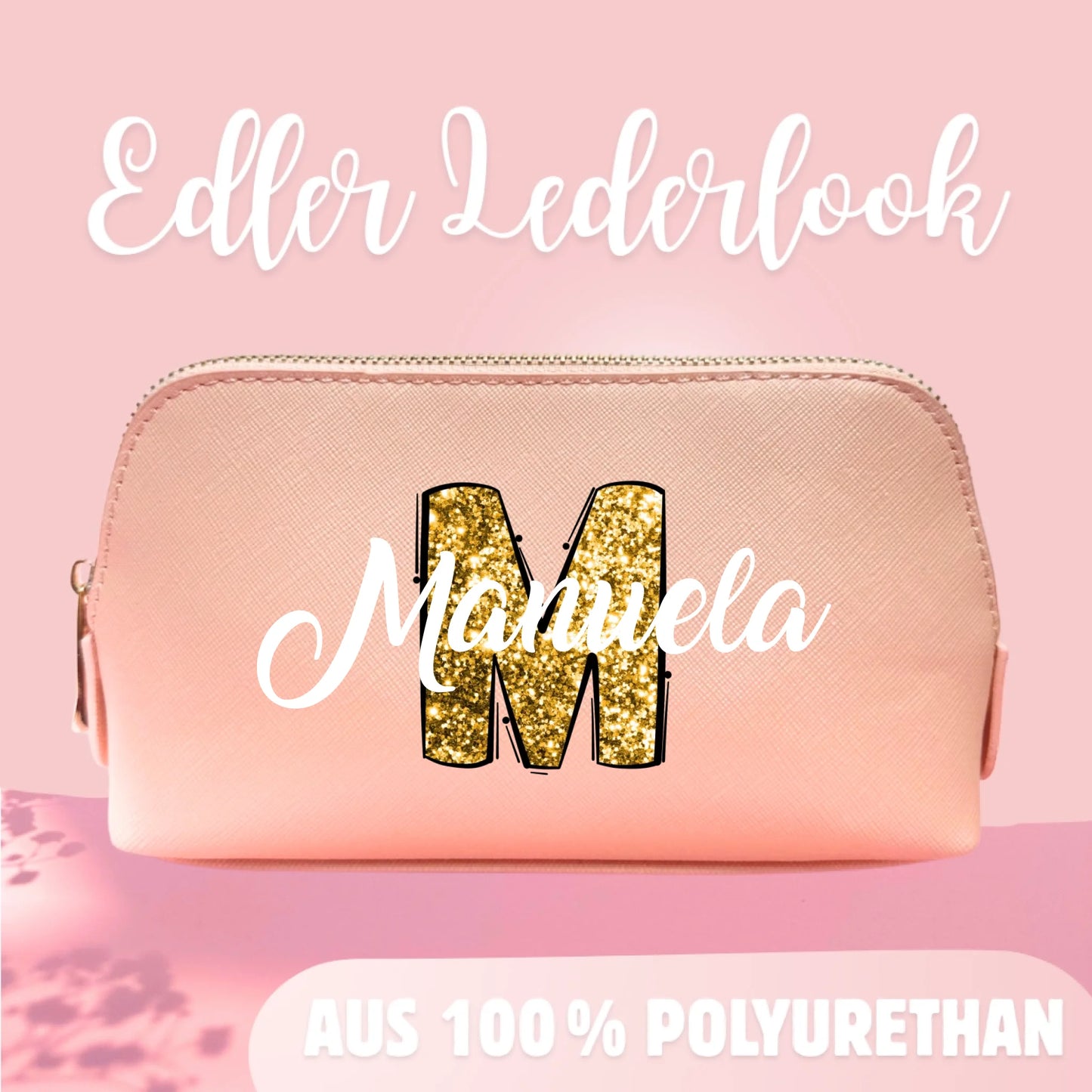 Initial mit Name - Individuelle Samt Kosmetiktasche | Personalize Palace