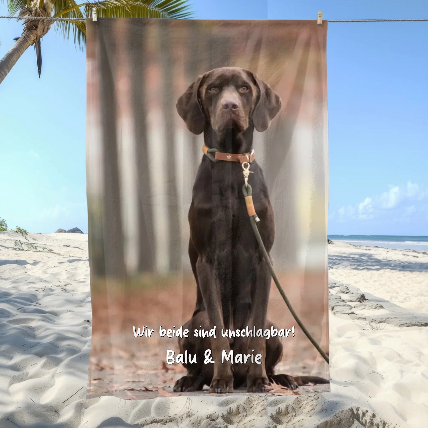 Fellnasen Foto und Text Haustierhandtuch - individuelles Handtuch | Personalize Palace