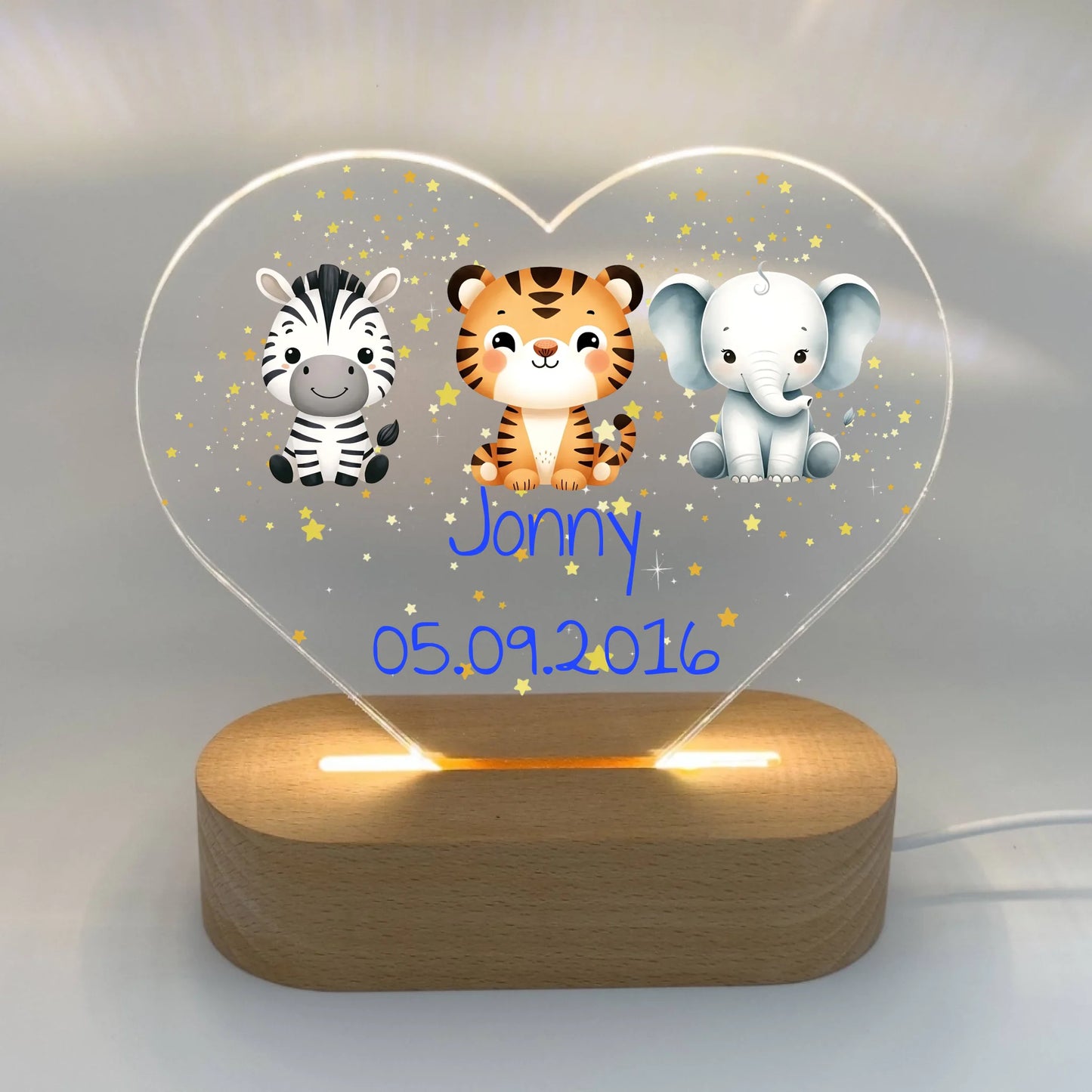 Firefighter Night Light with Your Own Name - Personalized LED Night Light