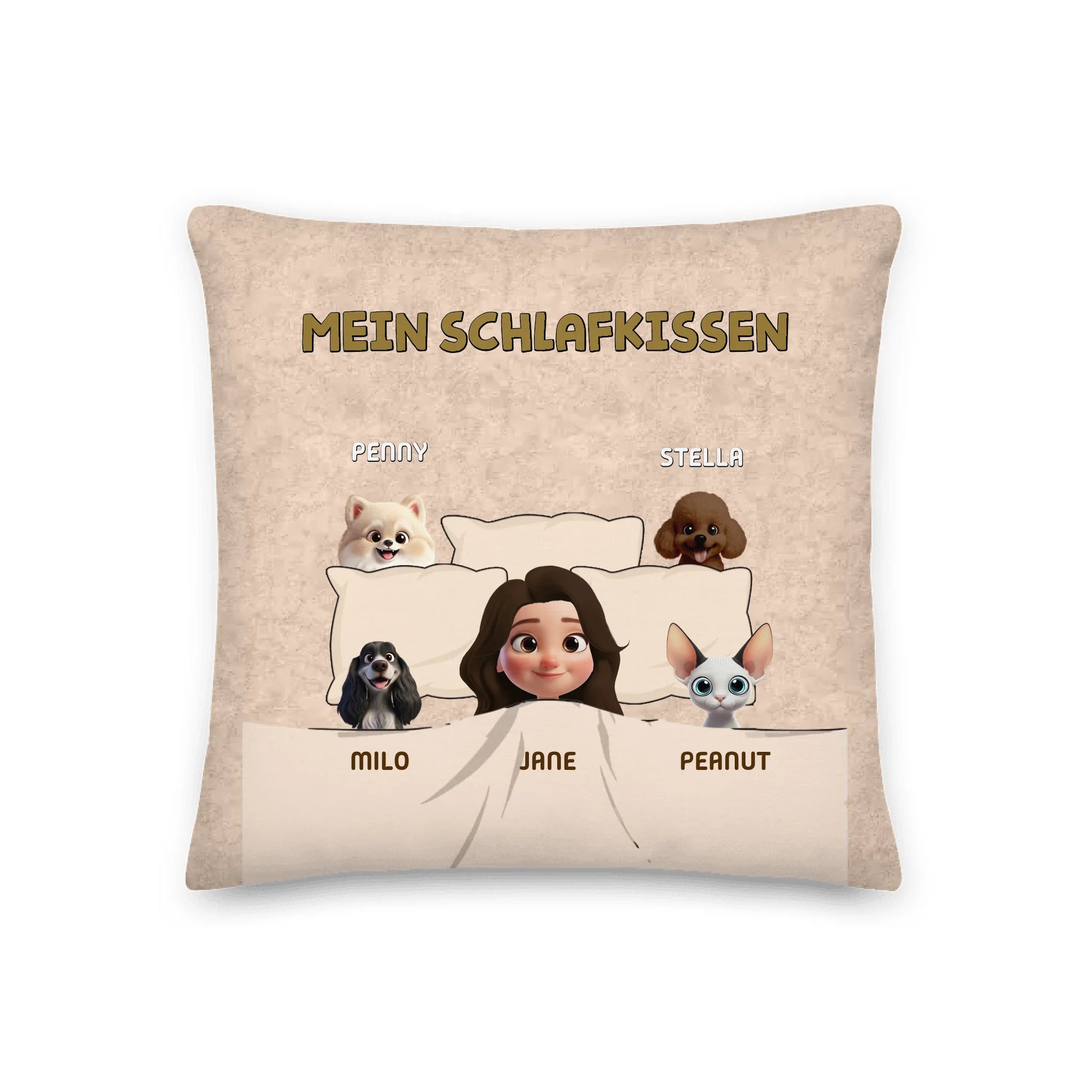 Personalisiertes Kissen: Mein Lieblings-Schlafkissen mit meinen Fellnasen - individuelles Kissen | Personalize Palace