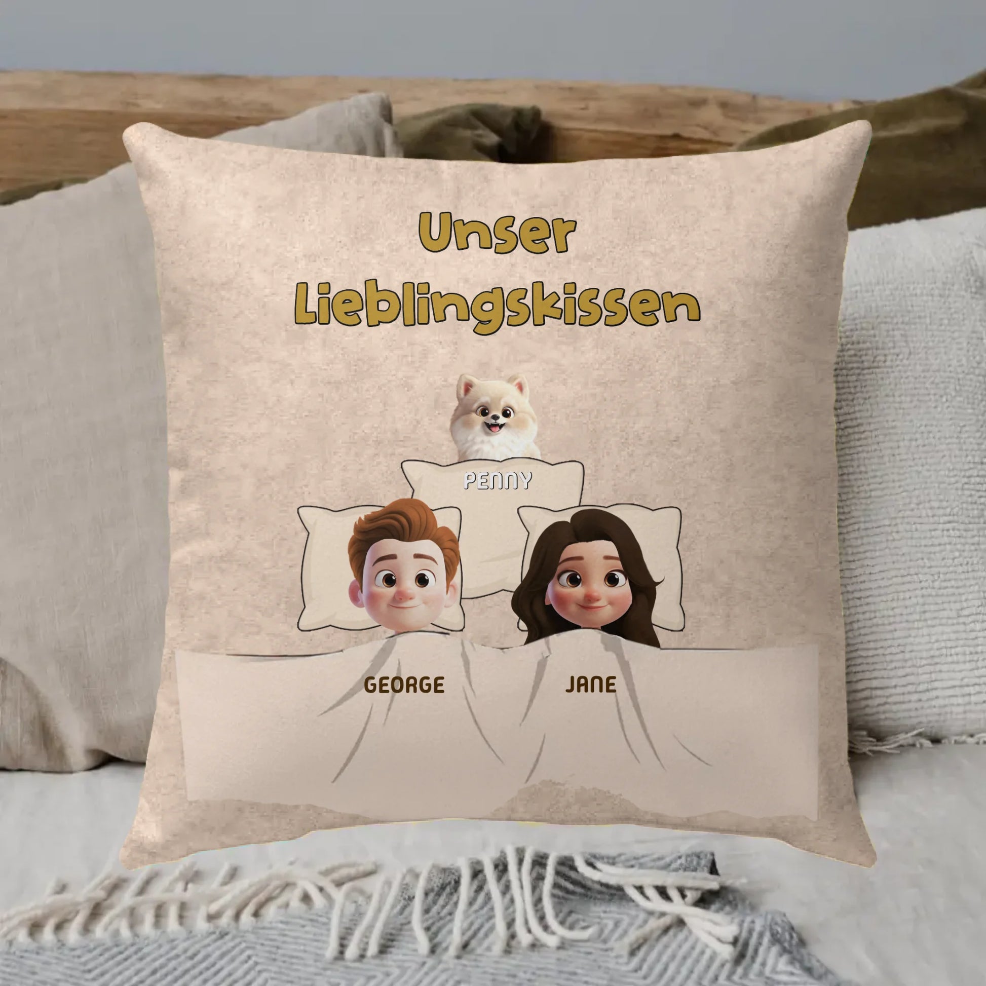 Personalisiertes Kissen: Unser Lieblings-Schlafkissen mit unseren Fellnasen - individuelles Kissen | Personalize Palace
