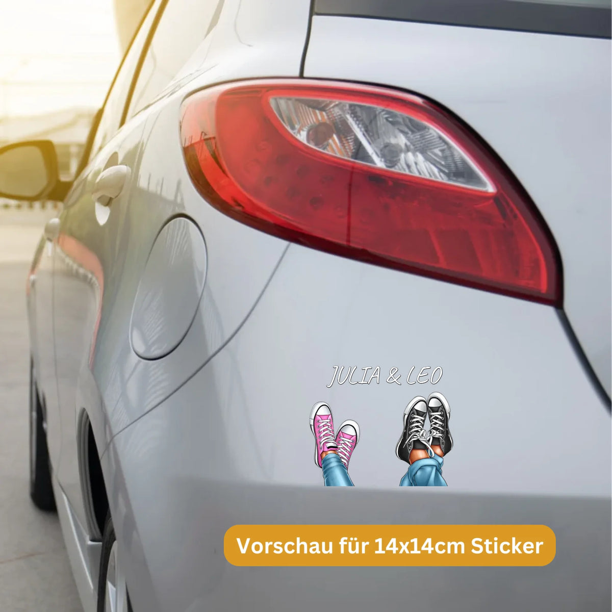 Schuhe und Pfoten - individueller Sticker oder Autoaufkleber | Personalize Palace