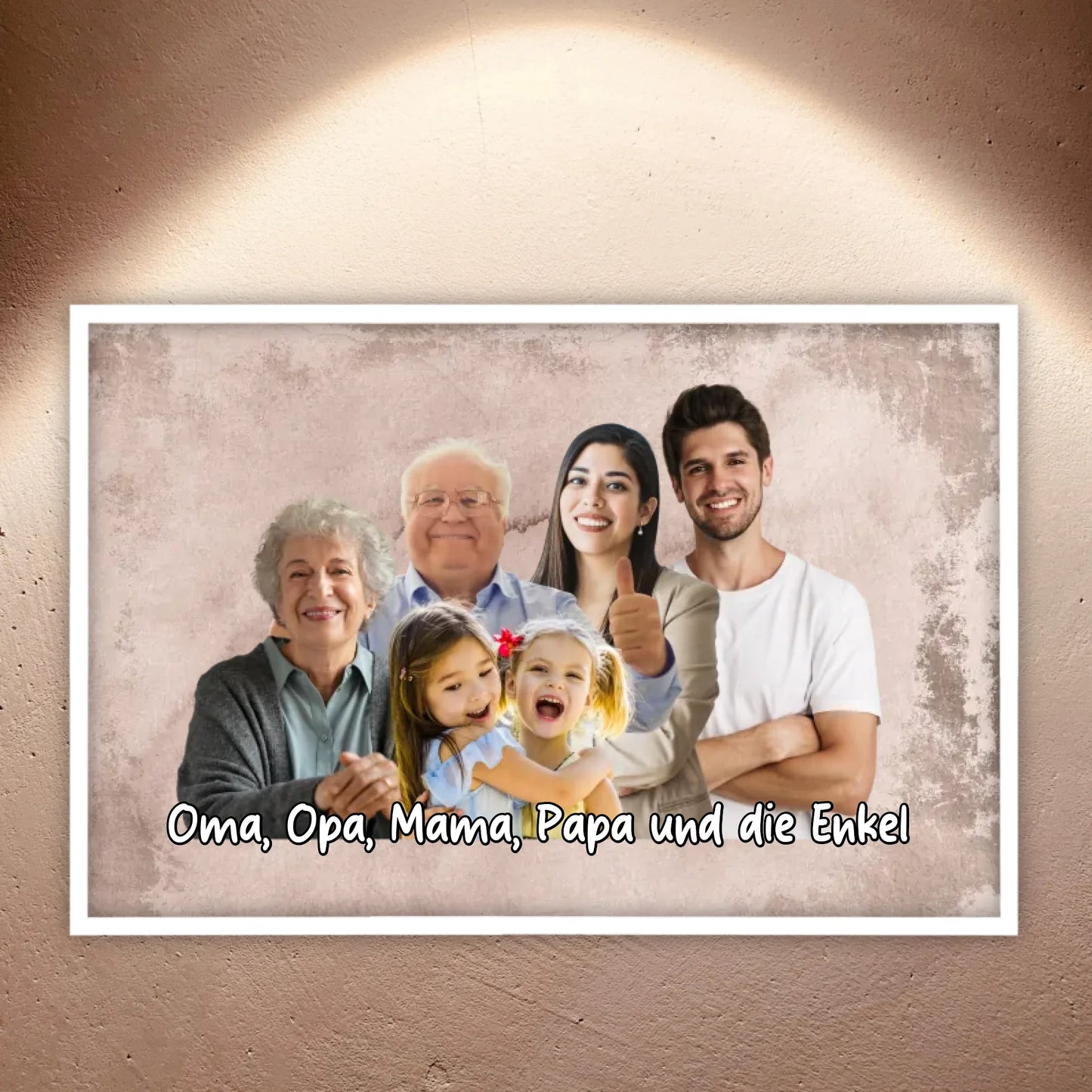 Several people combined from individual photos - individual poster with gallery frame