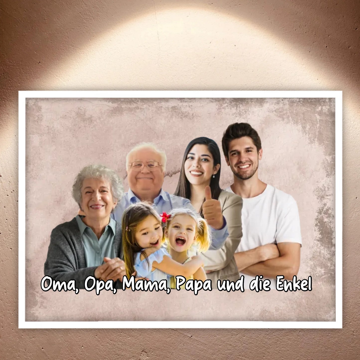 Several people combined from individual photos - individual poster with gallery frame