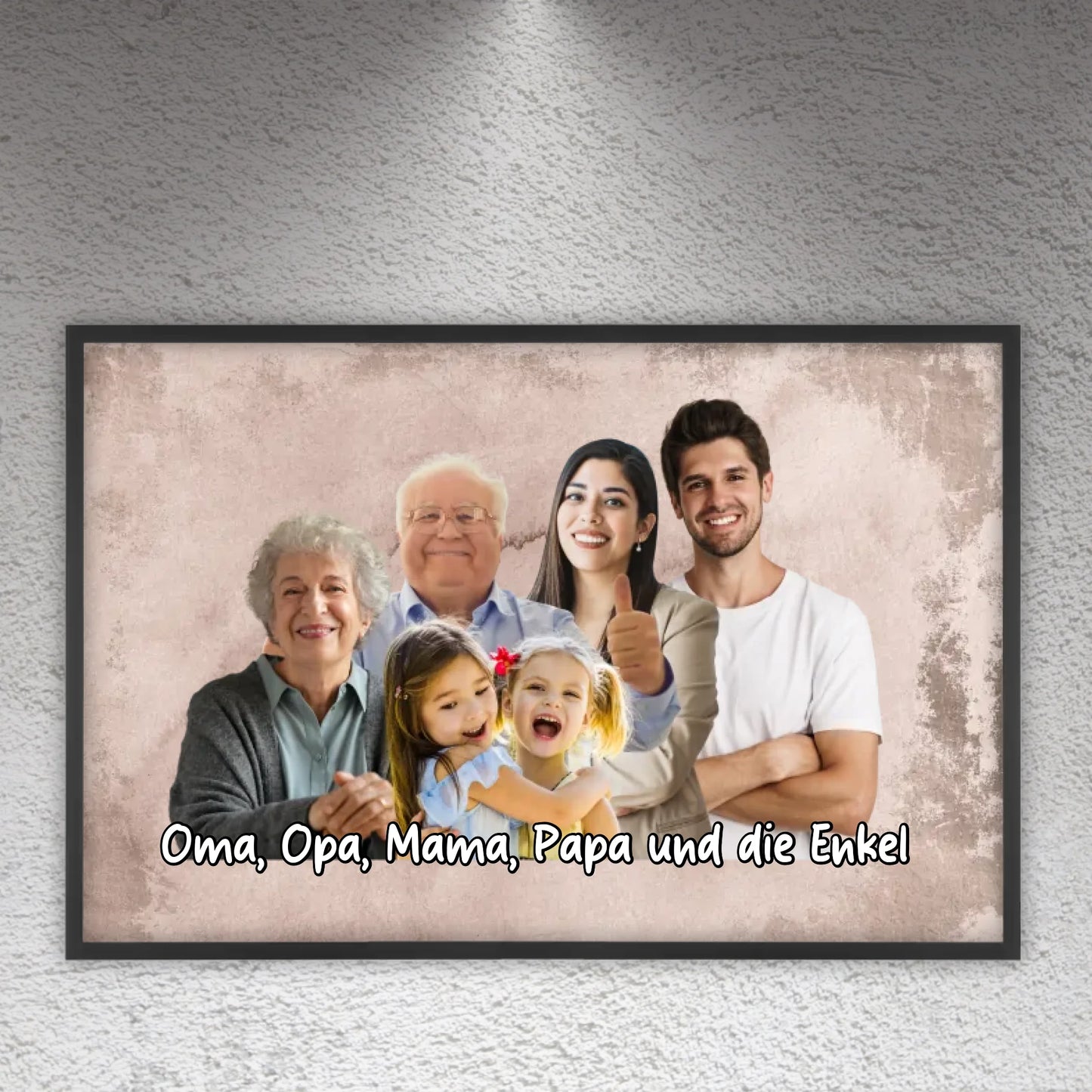 Several people combined from individual photos - individual poster with gallery frame