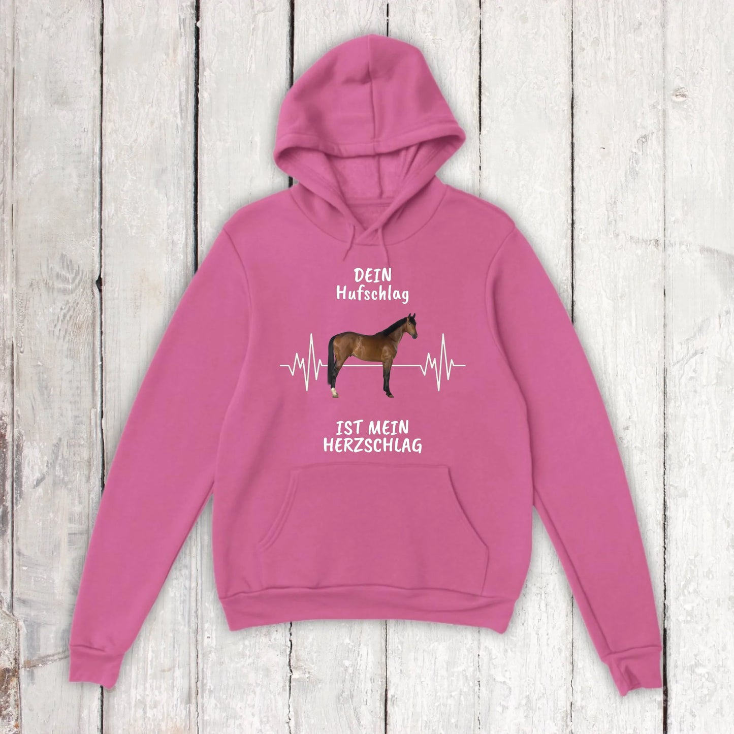Hoodie mit Pferde Herzschlag und deinem Foto - individueller Hoodie | Personalize Palace