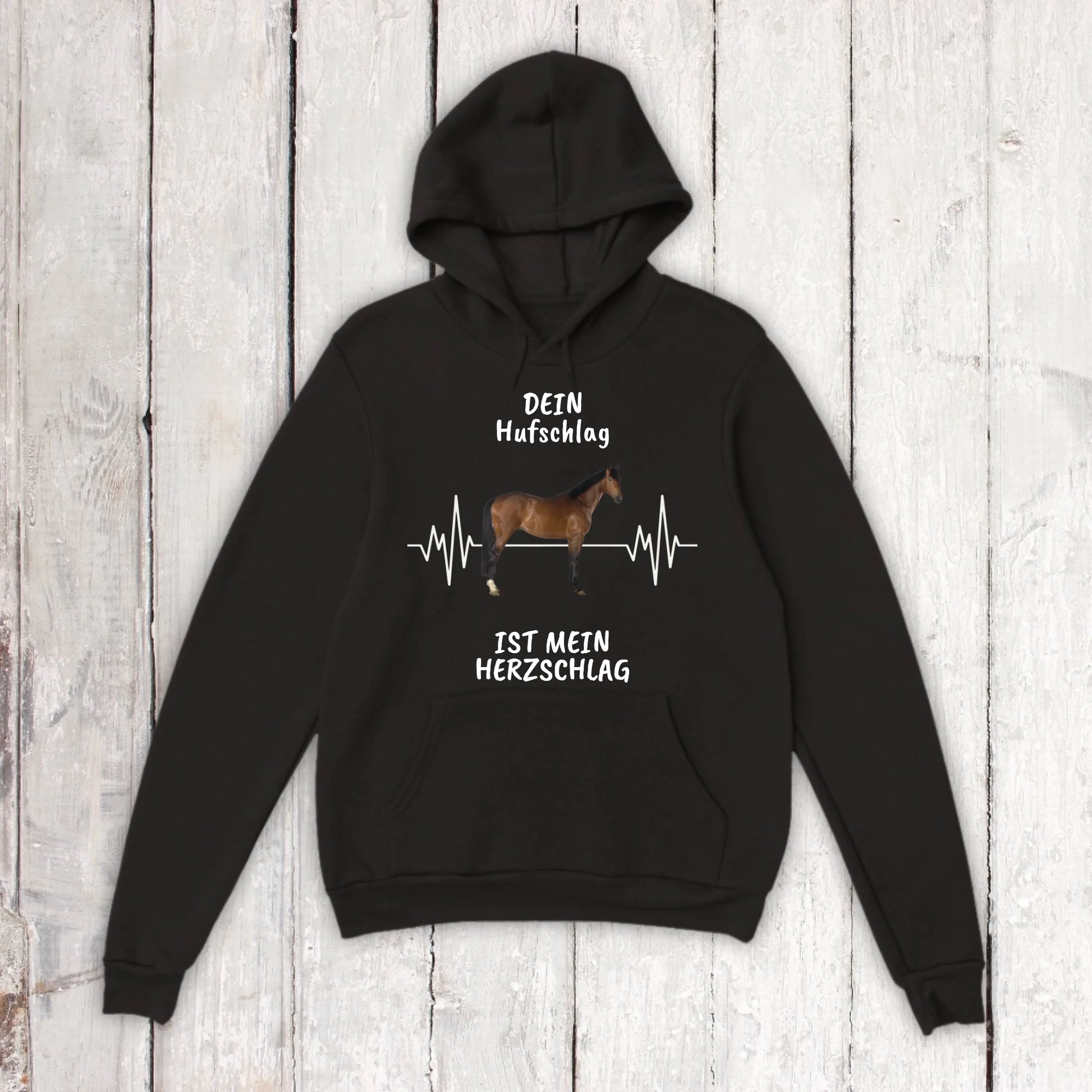 Hoodie mit Pferde Herzschlag und deinem Foto - individueller Hoodie | Personalize Palace